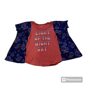 Light Up the Night Sky oversized cropped tunic shirt sleeved shirt 4th of July